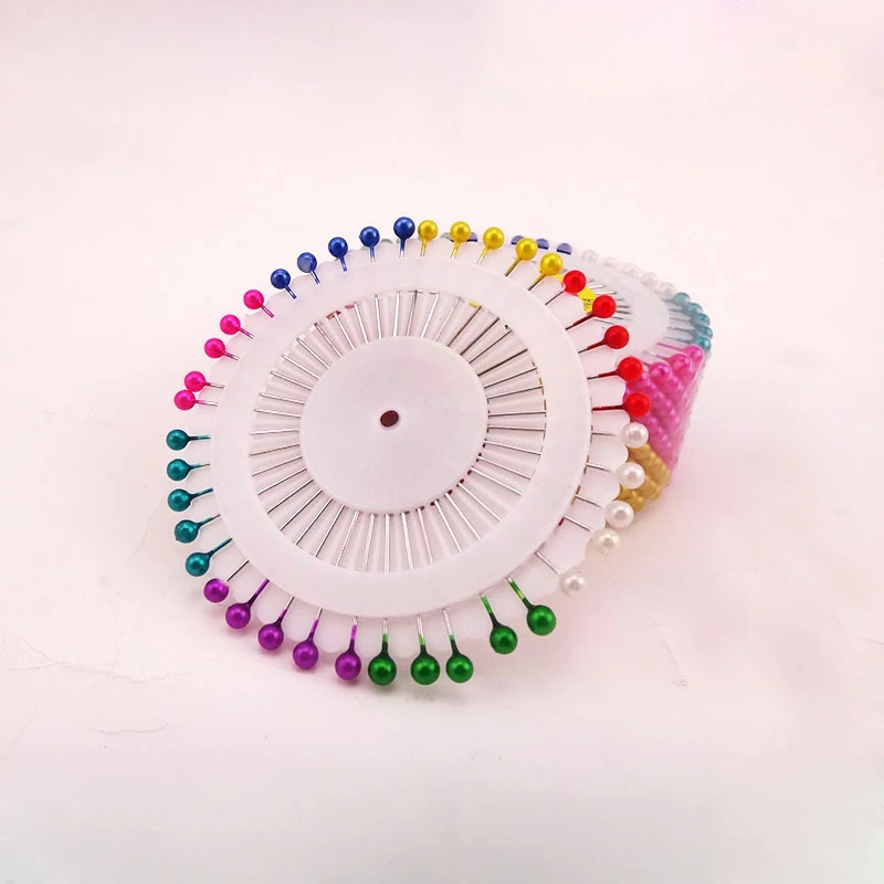 Горячие 40 шт./компл. красочные круглые булавки с жемчужной головкой Свадебный