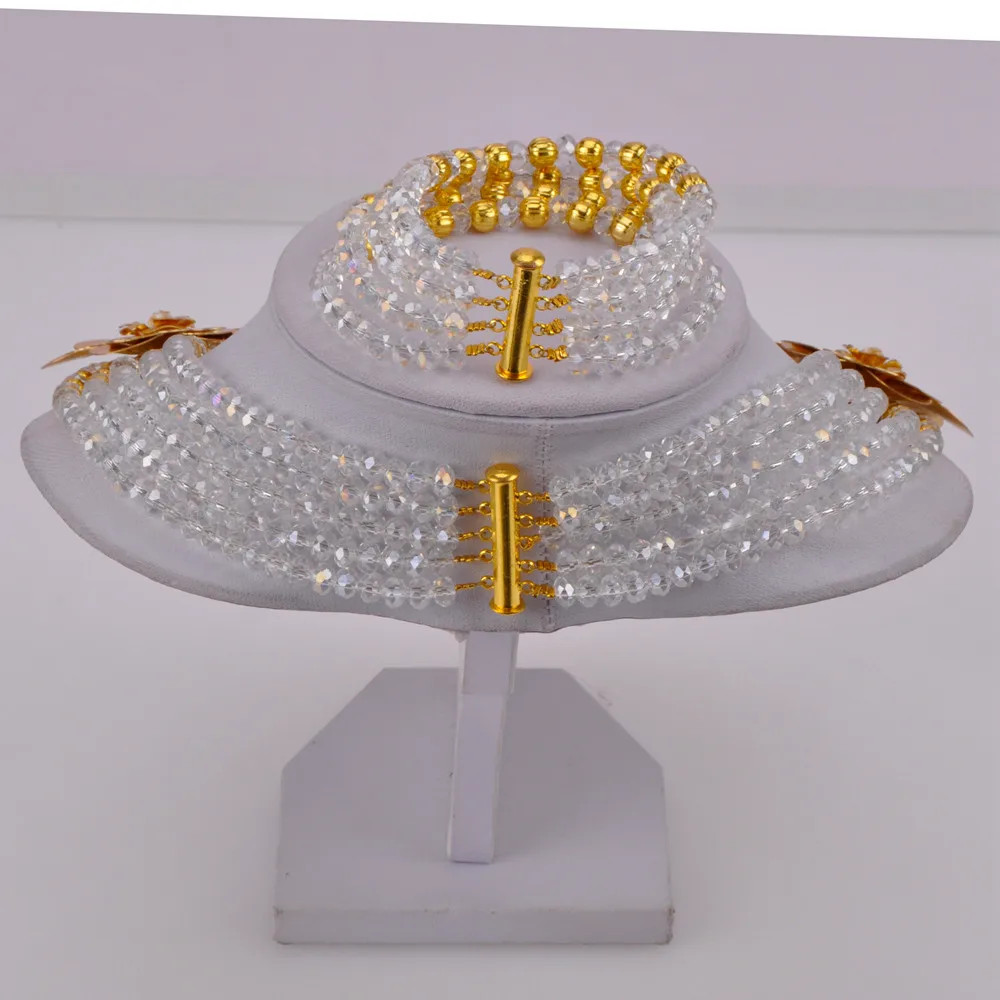 Transparent Clear AB African Beads Jewelry Set Crystal Nigerian Wedding Party Sets 5LDH15 | Украшения и аксессуары