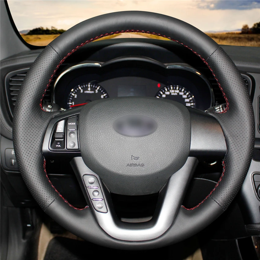 Сшитая вручную черная искусственная кожа MEWANT ручной работы для Kia K5 Optima 2011 2012 2013|car