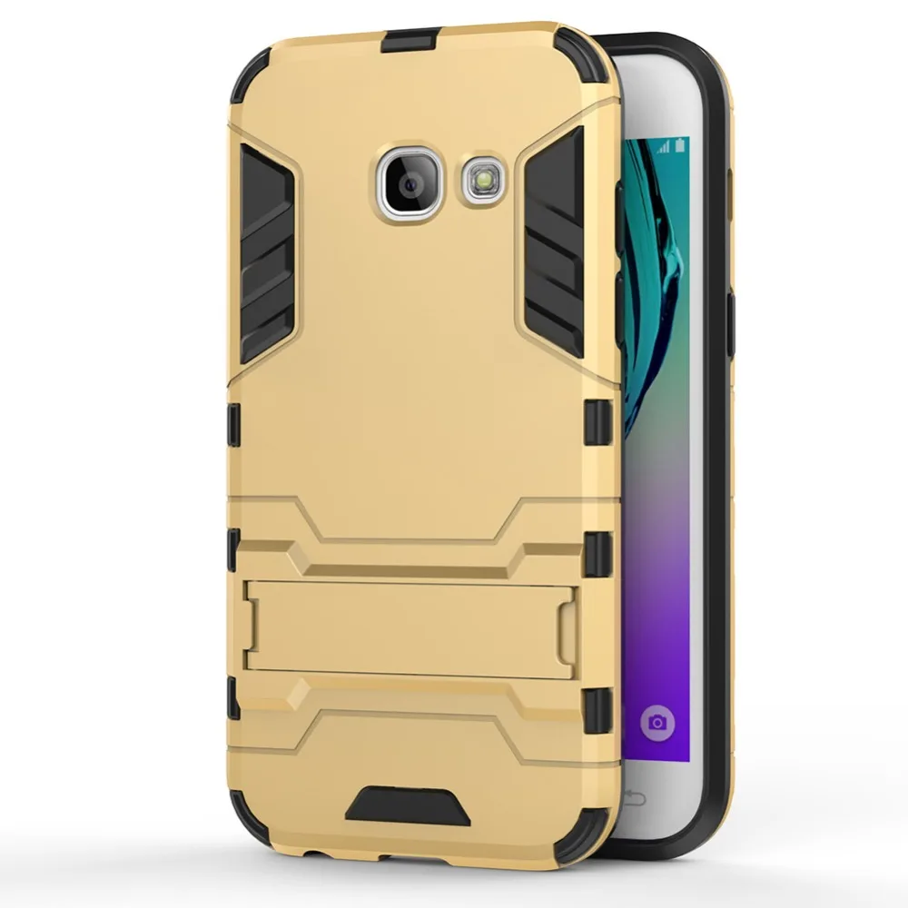 2 в 1 3D защитный чехол-подставка для Samsung Galaxy A3 A5 A7 2017 PC + TPU Гибридный противоударный