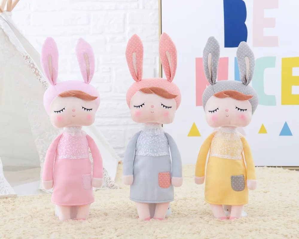 Metoo мягкие куклы плюшевые игрушки животных для детей Kawaii Стиль Мини Анжела кролик