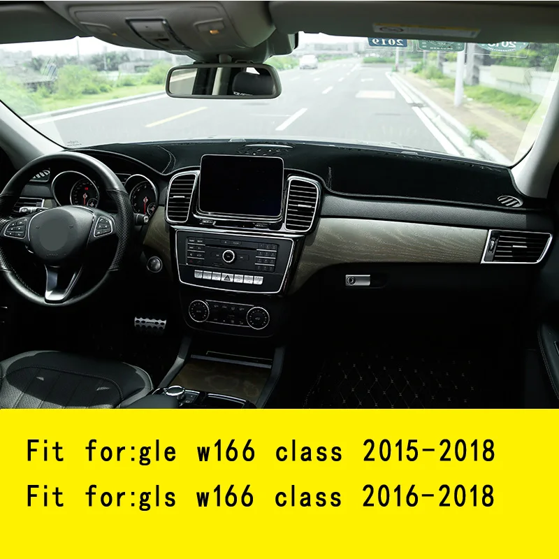 black 1pcs Для внутренней отделки Mercedes Benz GLE W166 GLE C292 coupe class GLS W166 класс Избегайте светильник аксессуары для ковриков - Название цвета: black 1pcs