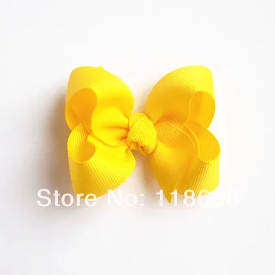 

60pcs Yellow Small 2" Twisted Boutique Hair Bow Made by 7/8" Ribbon Free Shipping