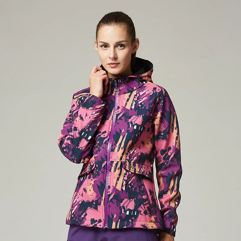 Камуфляж мягкой оболочки зимняя женская обувь лыжные куртки открытый