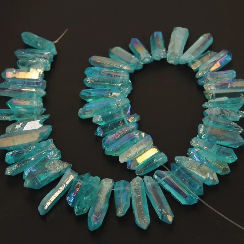 Полированные натуральные небесно-синие титановые кварцевые бриолеты