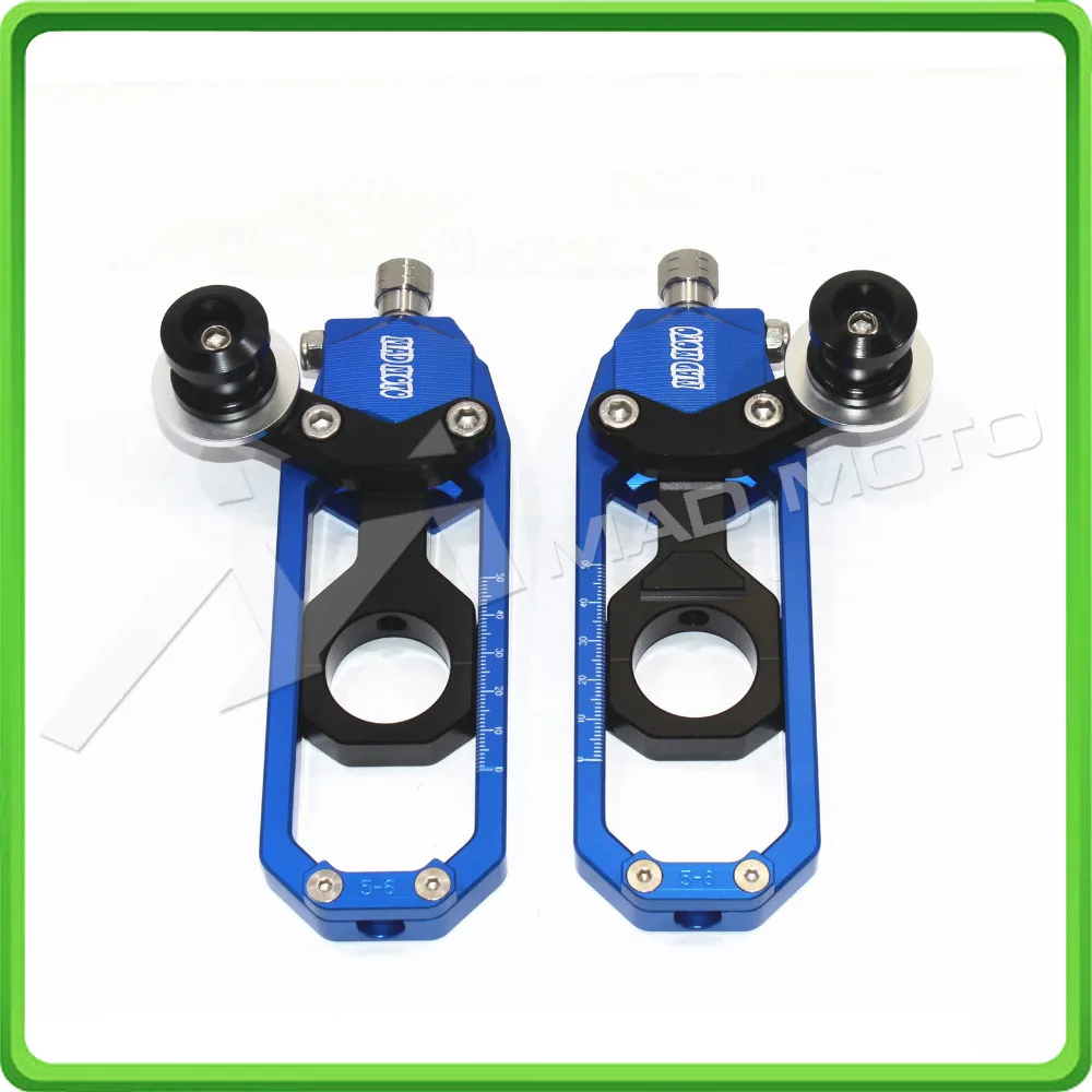 

Motorcycle Chain Tensioner Adjuster with paddock bobbins kit for Yamaha YZF-R1 2006 R1 06 Blue&Black