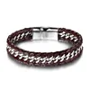Leather Braid Bracelet Knitted Magnetic Clasp 2