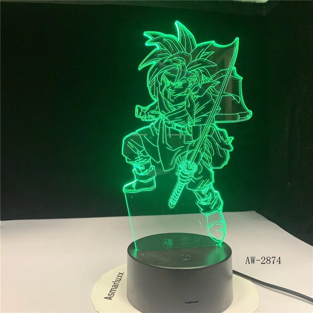 У героя мультфильма Саскэ Утиха Моделирование Led 3D настольная лампа Аниме