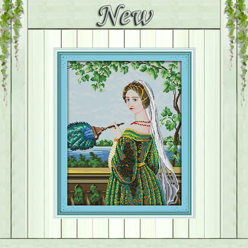 Зеленая юбка картина сделай сам для чтения рассчитана на холст DMC 11CT 14CT наборы