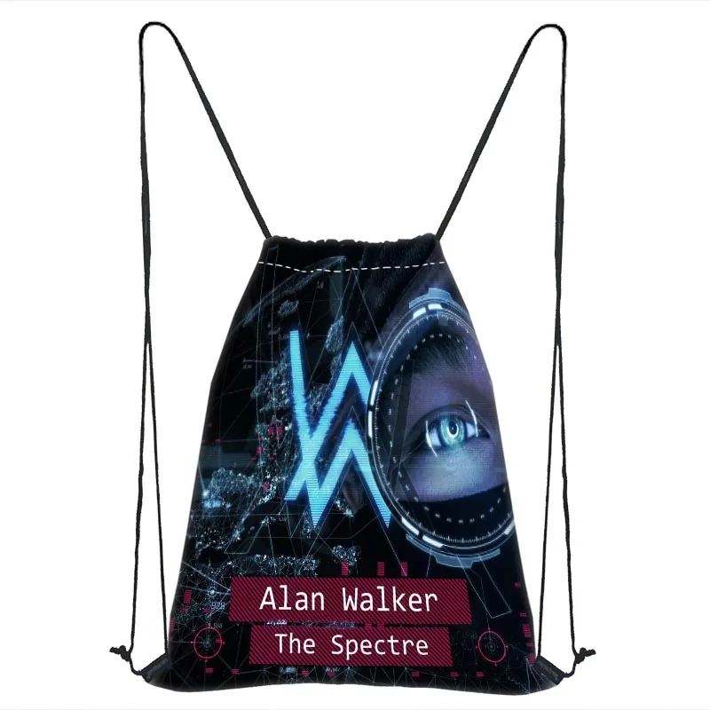 На заказ Alan Walker Drawstring сумка атласная мягкая сумка Портативная печать логотипов под заказ рюкзак больше размеров - Цвет: 1