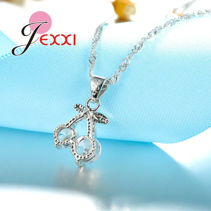 Милые серебряные ювелирные изделия в форме вишенки двойные круглые висячие