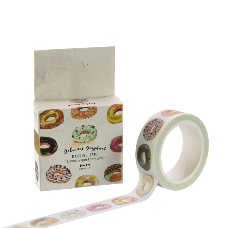 JB102 вкусный пончик Декоративные Васи клейкие ленты DIY Скрапбукинг маскирующая