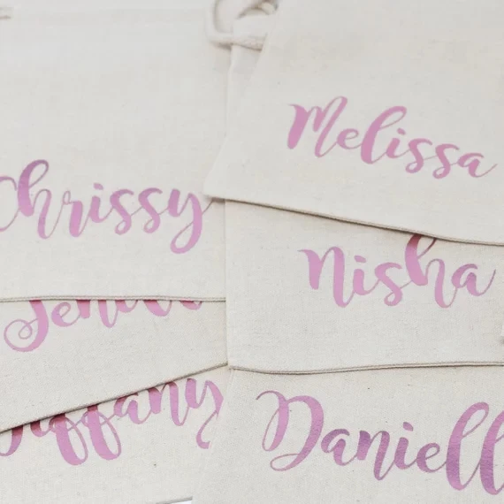 Индивидуальные имена свадебные сумки для девичника подружки невесты подарочные