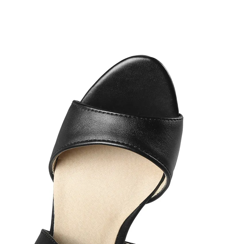 Женские босоножки на платформе QUTAA черные из искусственной кожи высоком