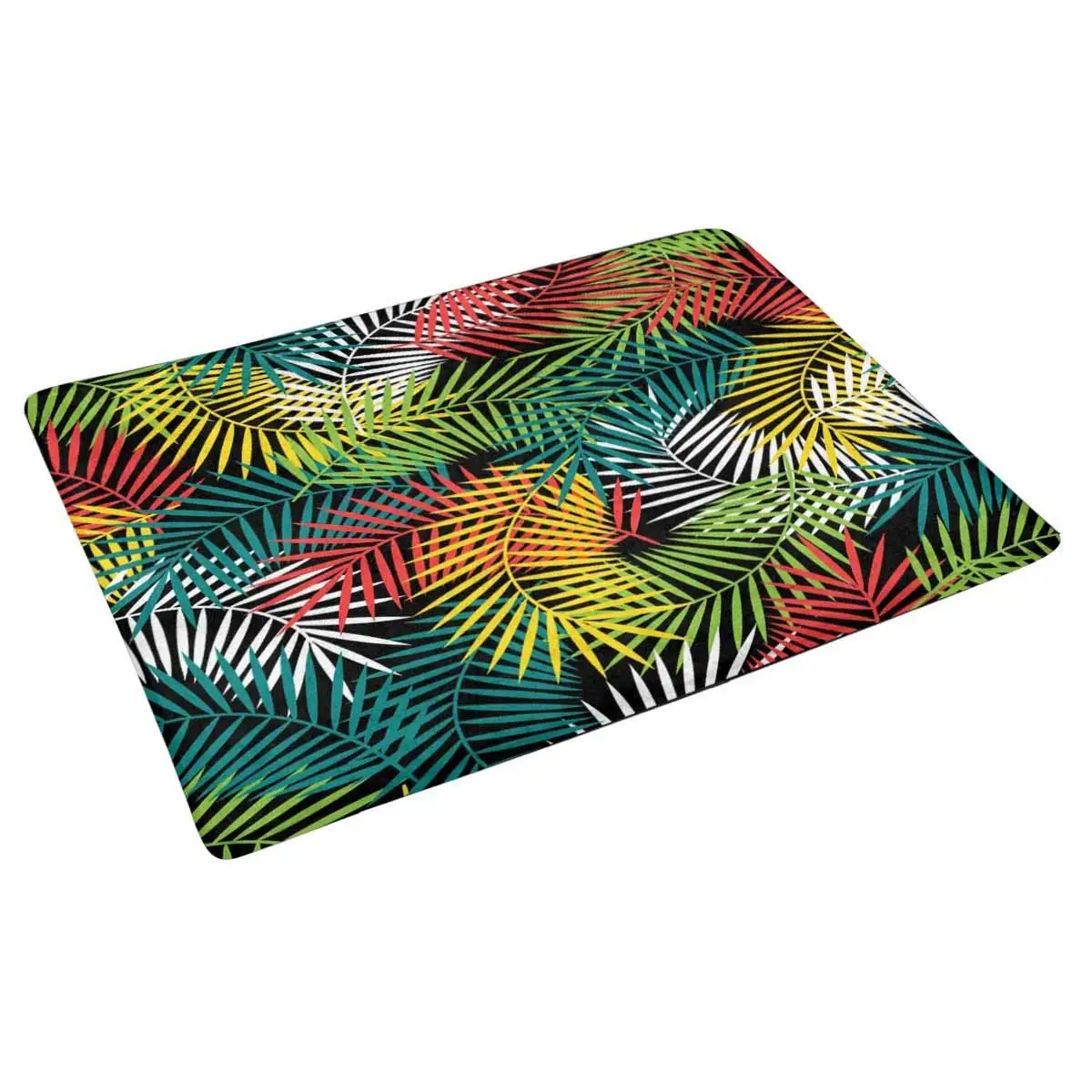Тропический узор стилизованные листья кокосовой пальмы Крытый вход коврик