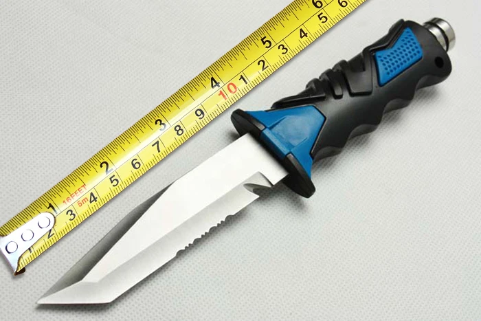 2 цвета Открытый Дайвинг нож 440C Лезвие резиновая ручка Походный выживания ножи ABS