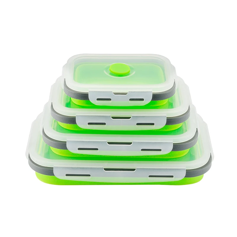 Силиконовый экологически чистый складной Ланч-бокс портативный контейнер для