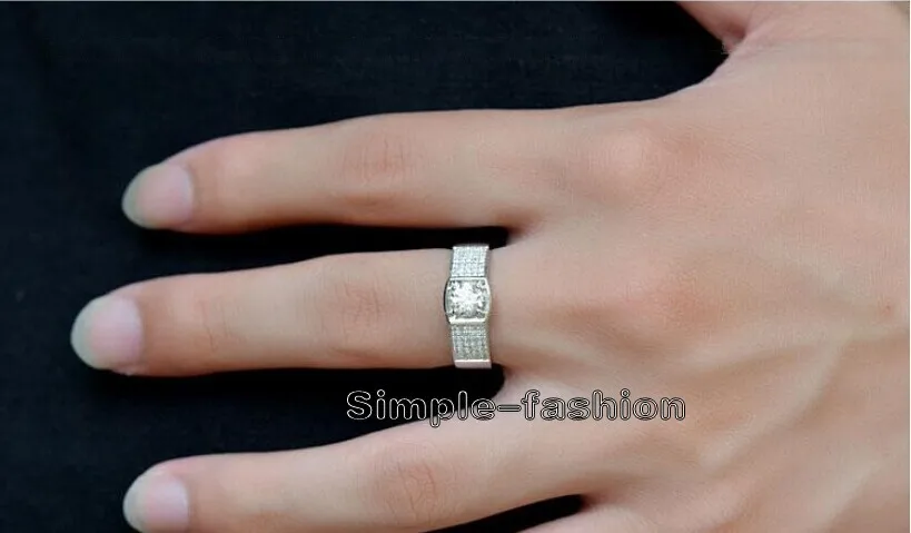 Модные ювелирные изделия Solitaire мужчины Проложить Набор Cz 5A циркон камень 925 пробы серебро обручальное кольцо Размер США 7-13 подарок
