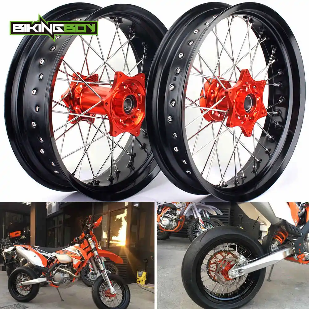 BIKINGBOY SX 125 150 250 F 350 450 XC 15 16 17 18 300 спереди и сзади 3 5 0 &quotколесо для супермото обод