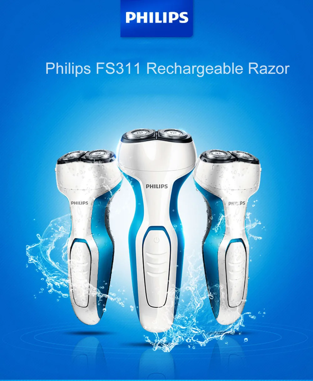 Philips электробритва S311 водонепроницаемый дизайн перезаряжаемый с Ni-MH батареей для мужской гибкой системы шпона