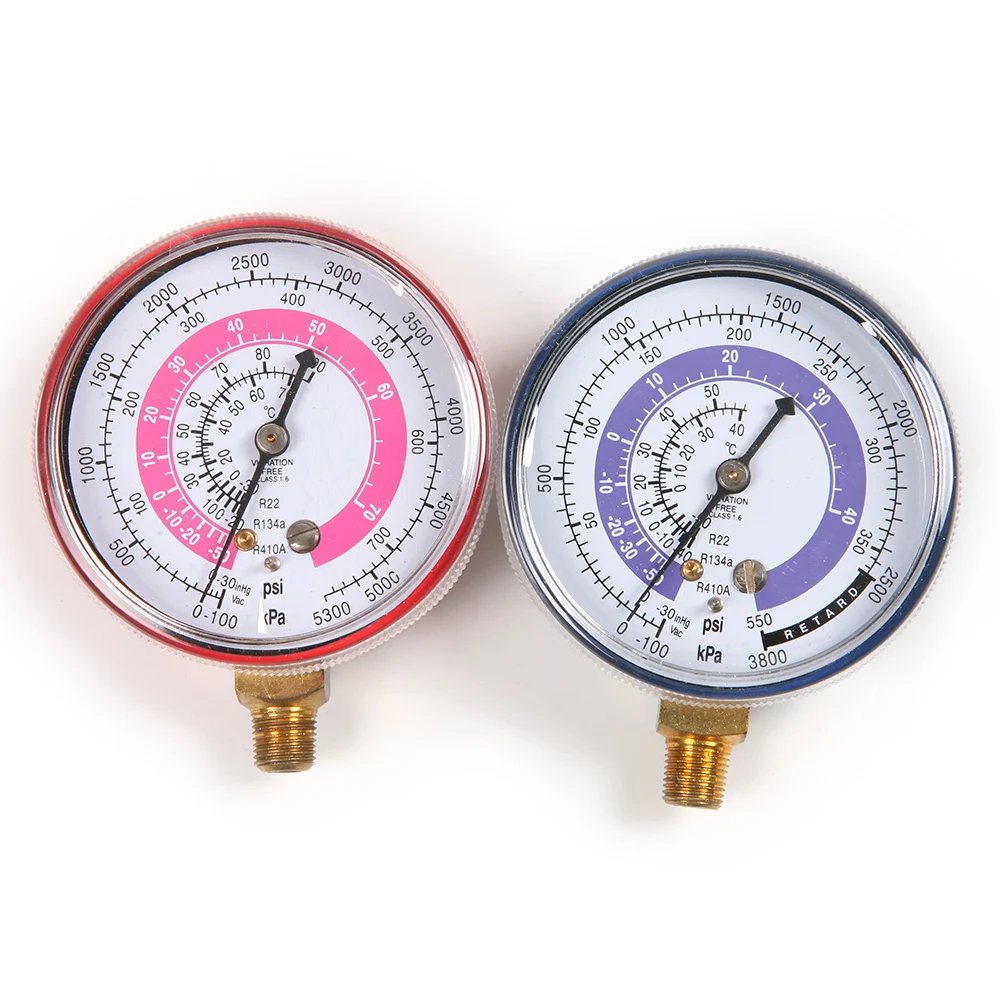 

Pair Air Conditioner R410A R134A R22 Refrigerant Low&High Pressure Gauge PSI KPA