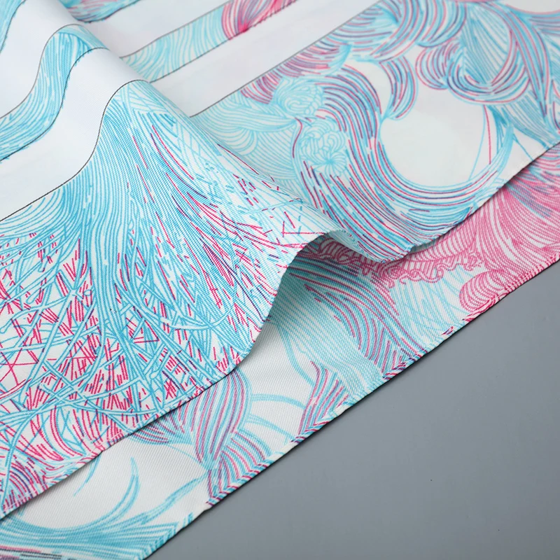 

[FEILEDIS] 100% Silk Scarf Women Large Shawls Print Stoles Square Bandana Luxury Brand Kerchief Scarf Female ASN10