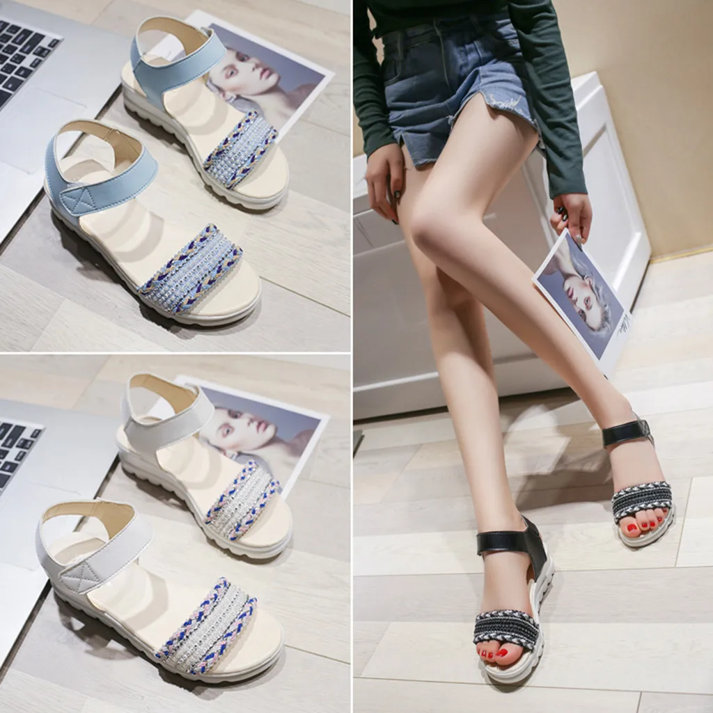 YOUYEDIAN/Женская обувь женские сандалии на застежке липучке с открытым носком