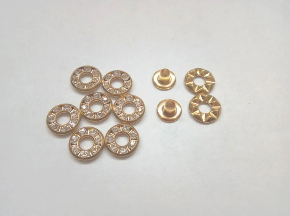 Круглые металлические латунные Стразы 9 мм 4 цвета 100 шт./упак. Люверсы с