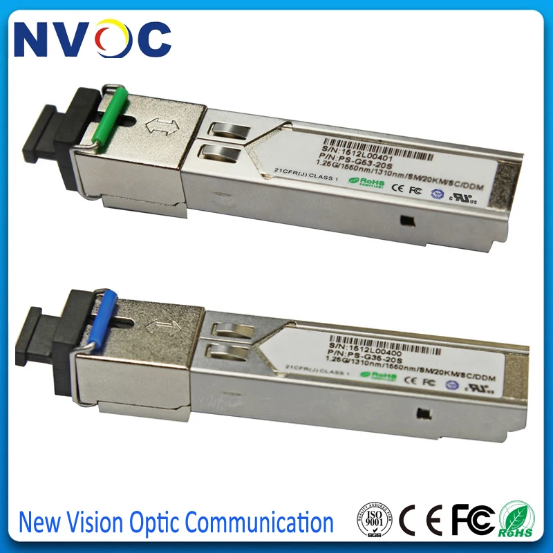 Бесплатная доставка оптоволоконный приемопередатчик 1 25G WDM SFP 20 км 1310 нм BIDI 25 ГБ