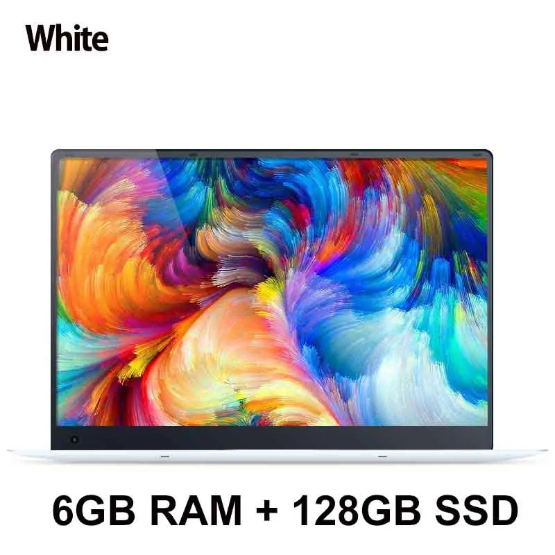 White 15,6 дюймов 6 ГБ ОЗУ 64 Гб/128 ГБ/256 ГБ Intel Apollo Lake четырехъядерный процессор 1920*1080P Full HD ips экран Wifi Bluetooth ноутбук компьютер - Цвет: White