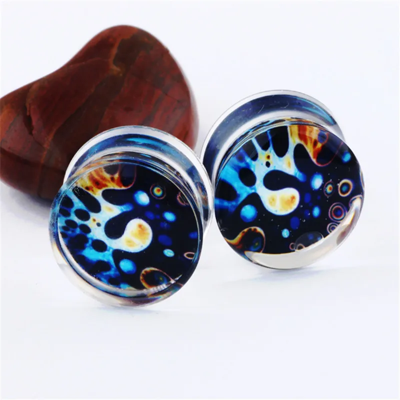 2PCS New Arrival Fashion Acrylic Punk Ear Plugs Tunnels Screw Fit Expansion Gauges Women Men Piercing Body Jewelry | Украшения и