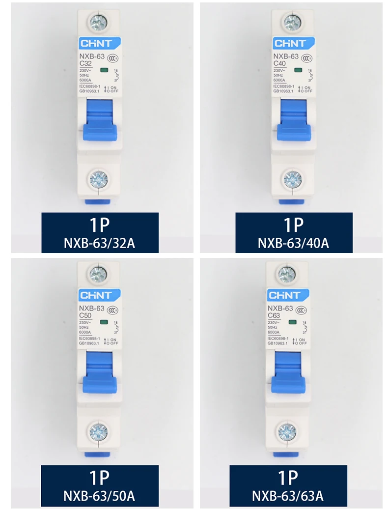 CHNT NXB-63 небольшой выключатель DZ47 воздушный выключатель 1P 2P 3P 4P 1A~ 125A C тип бытовой переключатель безопасности