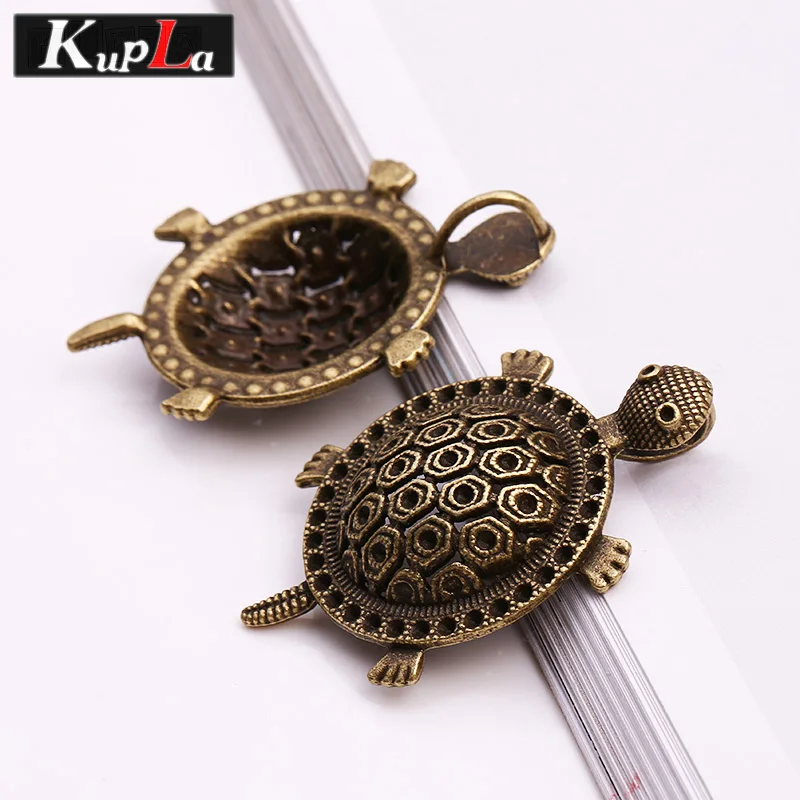 Винтажные Подвески kupla из металла с большой черепашкой модные подвески для