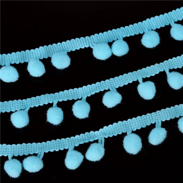 Turquoise 5 ярдов 20 мм в ширину 20 цветов помпон шар планки ленты DIY Кукла Одежда Аксессуары домашняя Подушка кружевные аксессуары для занавесок - Цвет: Turquoise