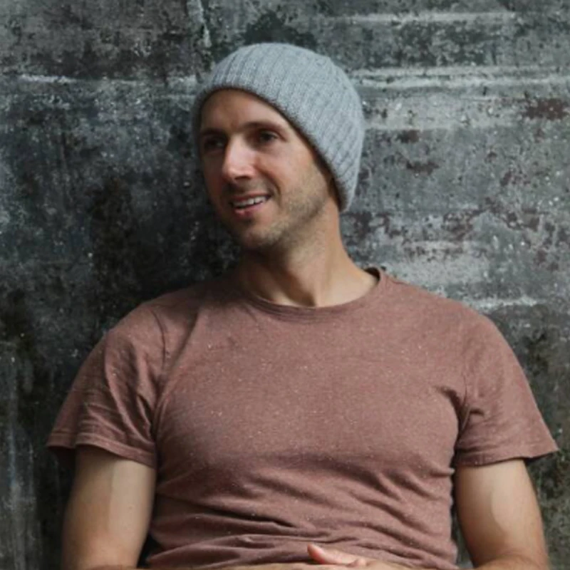 Женское мужское зимнее связанное из шерсти шапка унисекс бини полосатый Gorro