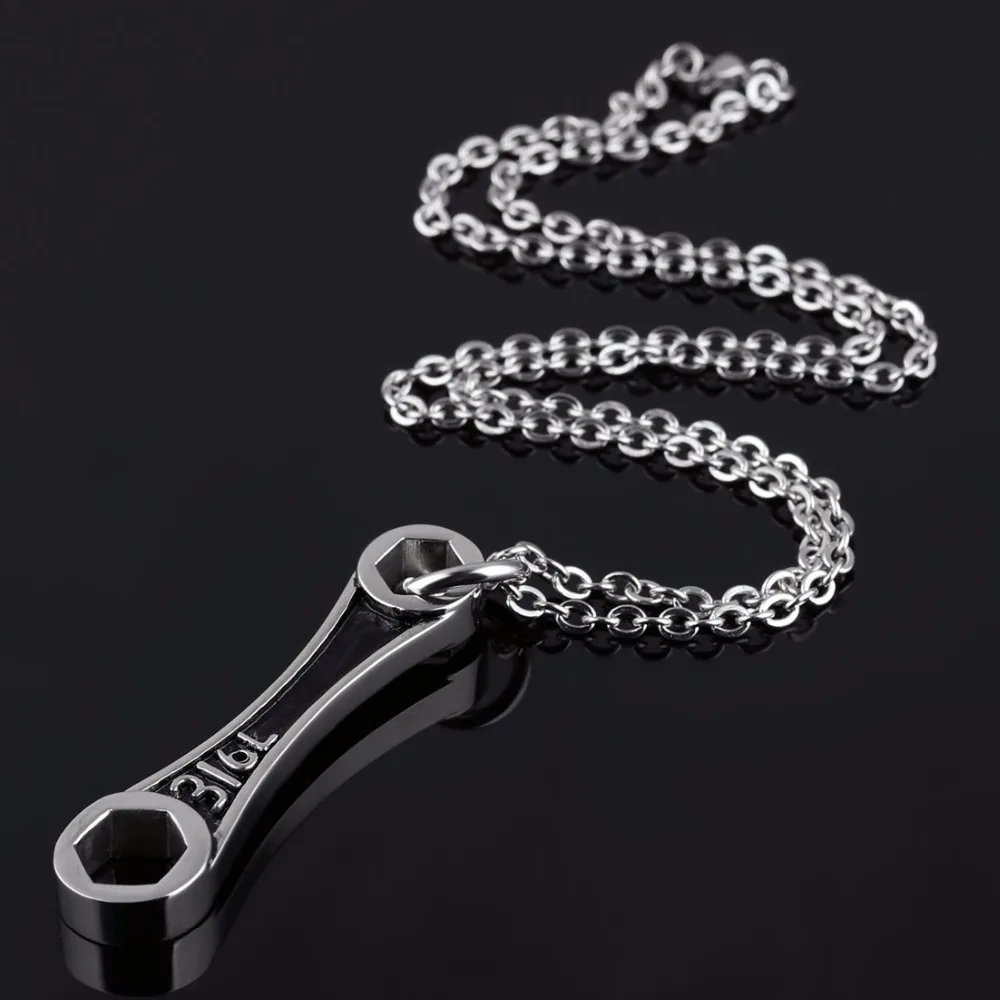 Punk Male Rock Pendant Necklace 316L Stainless Steel Mini Wrench Men Hip Hop Jewelry Gift | Украшения и аксессуары
