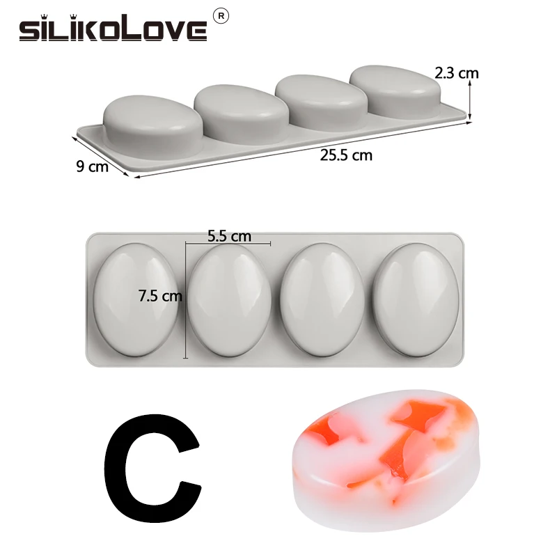 SILIKOLOVE силиконовые формы круглое мыло ручной работы ремесло 4 полости DIY мыло поставщик силиконовые формы форма