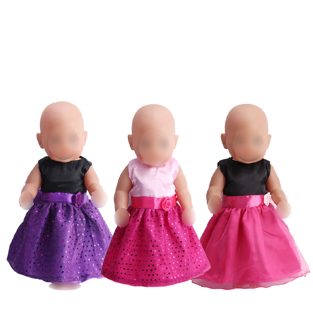 

43 cm baby dolls clothes Princess lace evening Dress Baby toys fit American 18 inch Girls doll f36