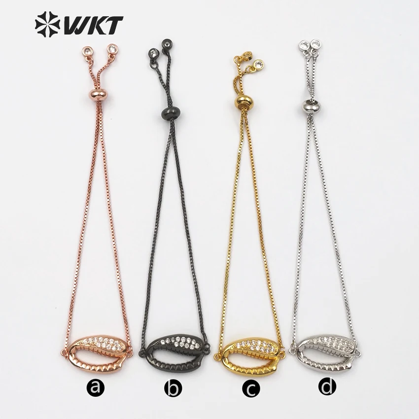 Женский браслет с фианитом золотистый/розовое золото/черный/серебристый |