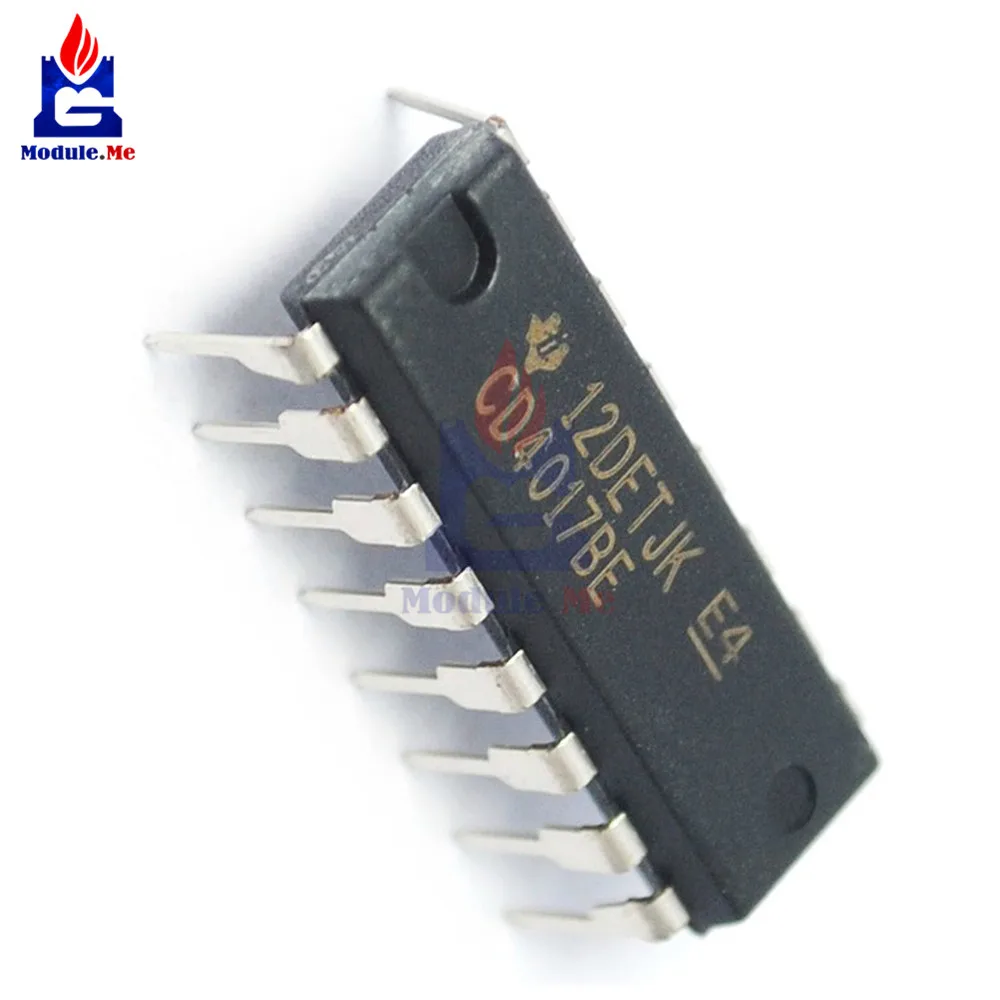 5 шт./лот IC чипы CD4017 CD4017BE 4017 DIP 16 десятилетние счетчики IC|Интегральные схемы| |