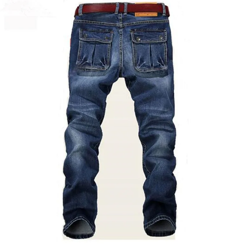 Бесплатная доставка 2018 новые большие синие упругие мужские джинсы облегающие