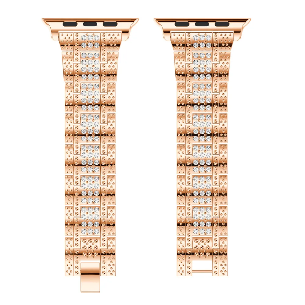Luxury Steel women Diamond bracelet wrist strap for apple watch band 42mm/38mm/44mm/40mm for iwatch series 4/3/2/1 watchband