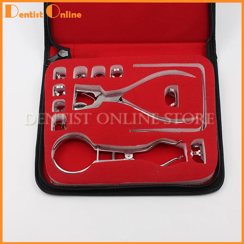 

1set 12pcs Stainless Steel Dental Rubber Dam Kit Dental Surgical Instruments Free Shipping