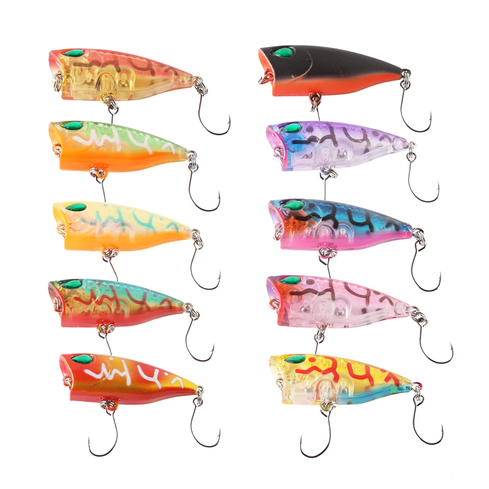 Миниатюрные микропопперы верхняя рыболовная приманка 4 см 3 г 10 шт. рыба