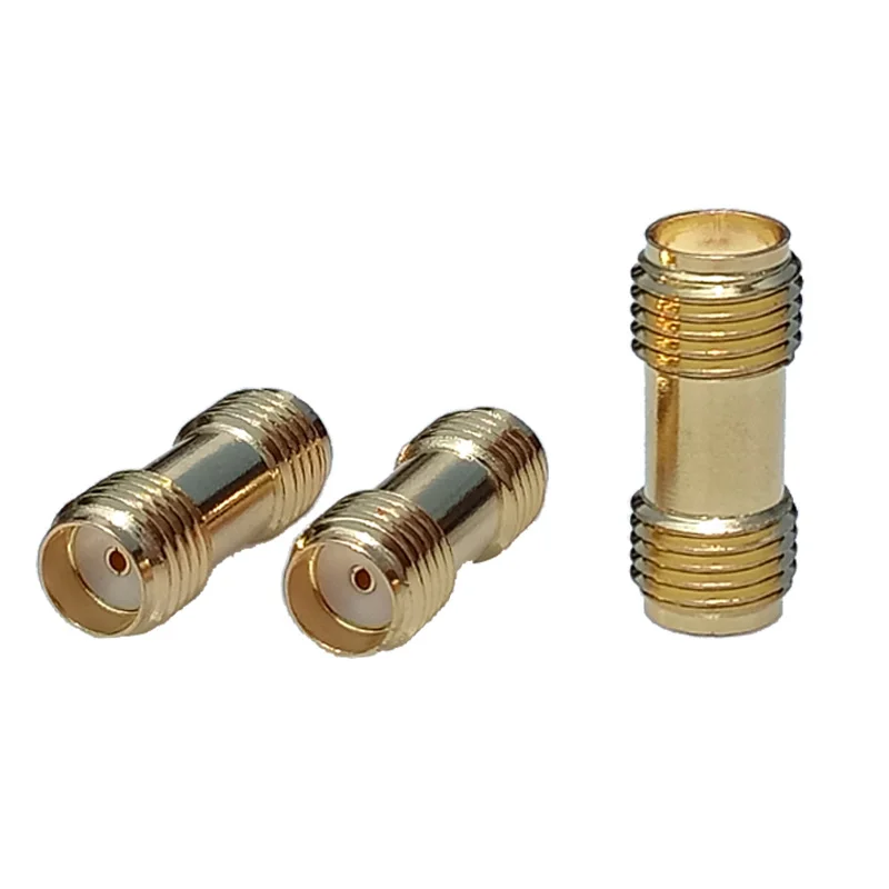 10 шт Золотой Цвет высокое качество RF разъем гнездо SMA женский для приемопередающей радиостанции SMA-F к SMA-F антенный адаптер