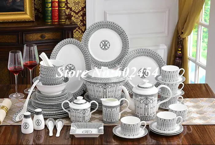 Новые поступления костяной набор посуды из фарфора Diy посуда Dinnerset