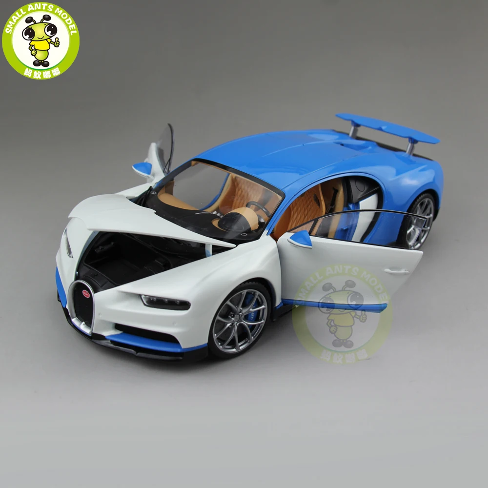 1/18 Bugatti Chiron супер автомобиль Welly GTAUTOS литая металлическая модель автомобиля подарок на день рождения для мальчиков и девочек синий и белый