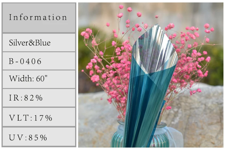 Self-Adhesive 8 Colors Chooice Solar Window Glass Tinting Film High UV Decorative Tint Window Film Sheet 80cm x 100cm