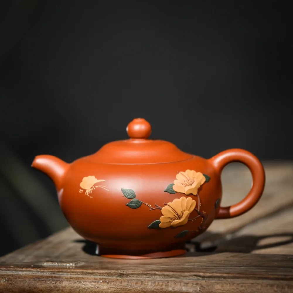 

200ml Yixing original clay master all handmade Zhu mud beads pot Kung Fu Genuine teapot gift