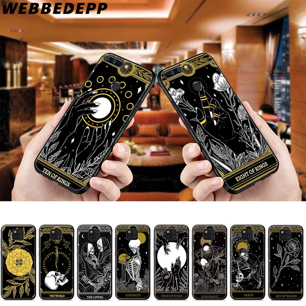 Marigold Tarot Skull Card Soft Case for Huawei Mate Honor 20 6A 7A 7C 7X 8 9 9X 10 View Lite Pro 30 |